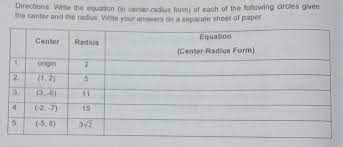 Center Radius Form