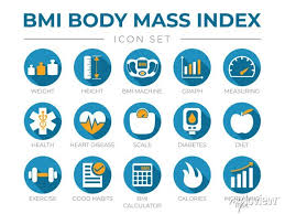 Bmi Mass Index Round Icon Set Of