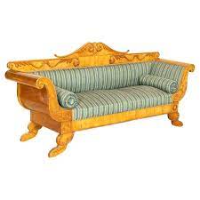Antique Biedermeier Sofa Made Of Velvet