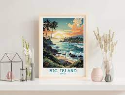Big Island Hawaii Travel Poster Big