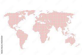 World Map Of Red Dots Background