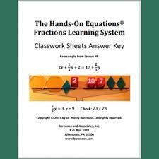Equations Fractions Classwork Sheets
