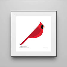 Cardinal Art Print Field Guide Bird