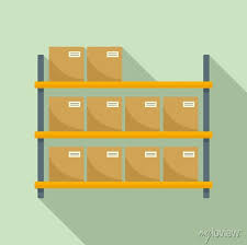 Storage Parcel Rack Icon Flat