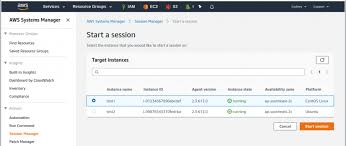 aws nz using ssm session manager for