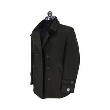 Plain Men Large Size Dark Green Wool