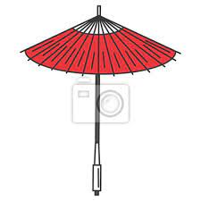 Japanese Umbrella Isolated Icon Vector