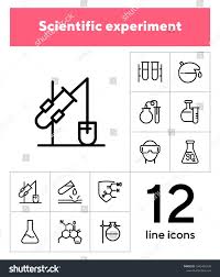 Scientific Experiment Icon Set Of Line