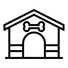 Wood Dog House Icon Outline Vector Pet