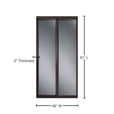 Contractors Wardrobe 48 In X 81 In Serenity Espresso Wood Frame Mirrored Interior Sliding Door