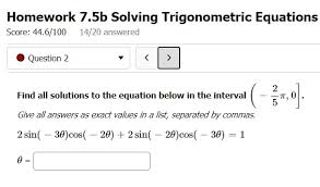 Homework 7 Sb Solving Trigonometric