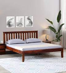 Buy Eva Sheesham Wood Queen Size Bed In