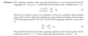 The Lagrange Equation With Some