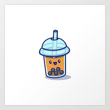 Cute Bubble Tea Boba Milk Cartoon Icon