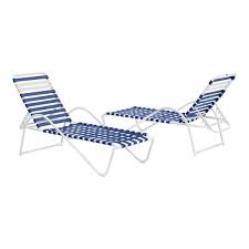 Hampton Bay Navy Blue Adjustable Outdoor Strap Chaise Lounge With Aluminum Frame 2 Pack