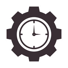 Clock With Gear Services Logo Symbol