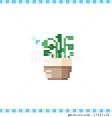 Pixel Art Lucky Money Flower Retro 90s