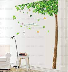 Huge Green Leaves Tree Wall Stickers