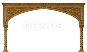 Wide Gothic Arch Portal Made Of Wood