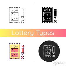 Five Digit Lottery Game Icon Choosing