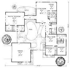 Central Plaza House Plan Courtyard