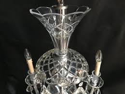 Hand Cut Crystal Chandelier 1950s For