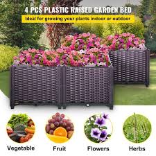 Vevor Plastic Raised Garden Bed Set Of
