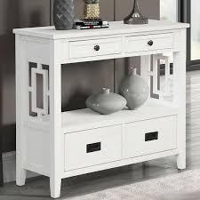 Retro Style White Solid Wood 36 In Sideboard Console Table Sofa Table