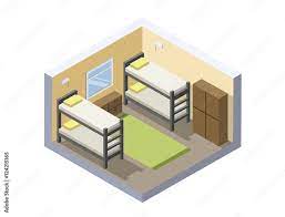 Hostel Room Flat 3d Interior