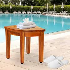 Bamboo Shower Seat Bench Bathroom Spa