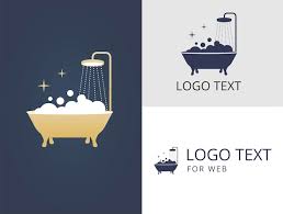 Luxury Logo Bath And Shower Golden Icon