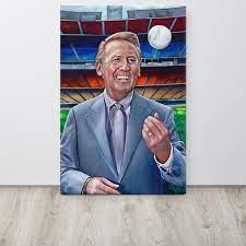 Vin Scully Dodgers Icon Canvas Print