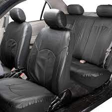 Faux Leather Seat Covers Full Set Fh Group Color Black