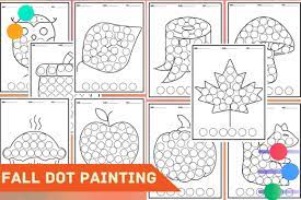 Fall Autumn Dot Marker Coloring Pages