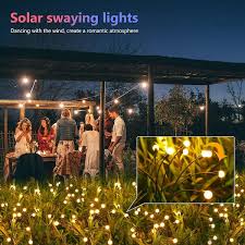 Solar Firefly Garden Lights 32 Leds Solar Outdoor Swaying Lights 4 Pack