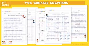 Two Variable Equations Worksheets