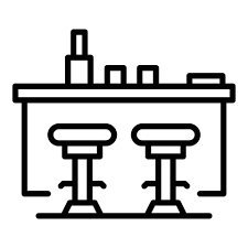 Home Bar Counter Icon Outline Style