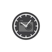 Clock Vector Icon Filled Flat Sign For