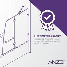Anzzi Sd Az11 01bn Herald Series 48 In By 58 In Frameless Hinged Tub Door In Brushed Nickel