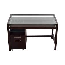 Dark Brown Wood Desk With File Cabinet