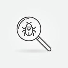 Bug In Magnifier Vector Concept Icon In