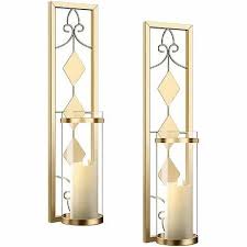 Metal Set Wall Sconces Candle Holders