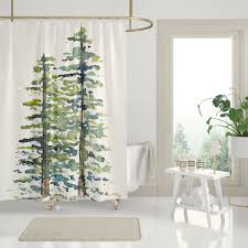Evergreen Trees On Shower Curtains
