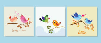 Set Of Couple Birds Icon Character