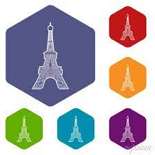 Eiffel Tower Icon Outline Ilration