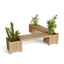 Planter Teak Bench 2 Bench With 3