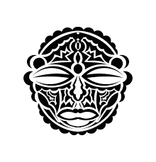 Tribal African Mask Vector Iconblack