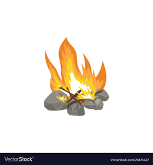 Icon Flame A Fire On Wood Lined Royalty