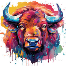 Bull Print On T Shirt Neon Colors