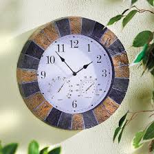 Garden Clock In Slate Effect
